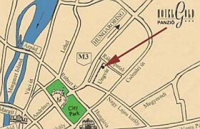 Stadtplan von Budapest mit Gold Hotel Pension in Budapest,  Pension Gold Budapest - Gold Hotel Pest - Budapest - Billiges Hotel in der Grünzone von Budapest
